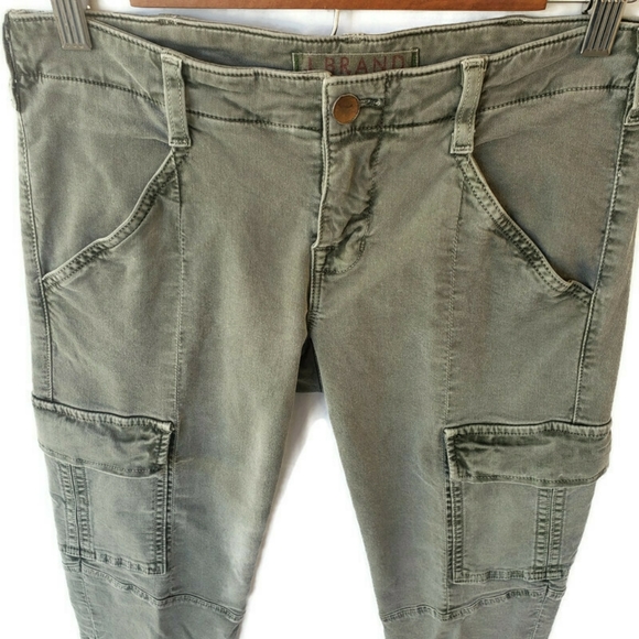 J Brand Houlihan Cargo Pants Vintage Olive Green Size: 27 Ankle zip - Picture 2 of 7